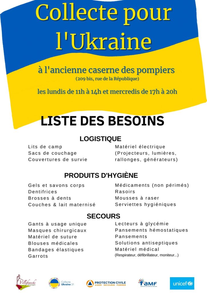 Liste dons Ukraine 