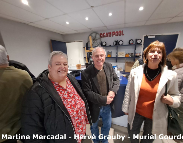 Hervé Grauby entouré de Martine Mercadal et Muriel Gourdou